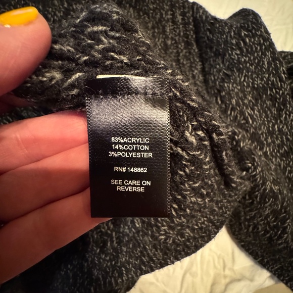 TORRID Hooded Waterfall Cardigan | Marled Black/Gray | Size 1 (14/16) - Picture 4 of 6